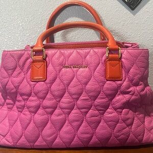Vera Bradley Quilted Emma Satchel Magenta and Orange